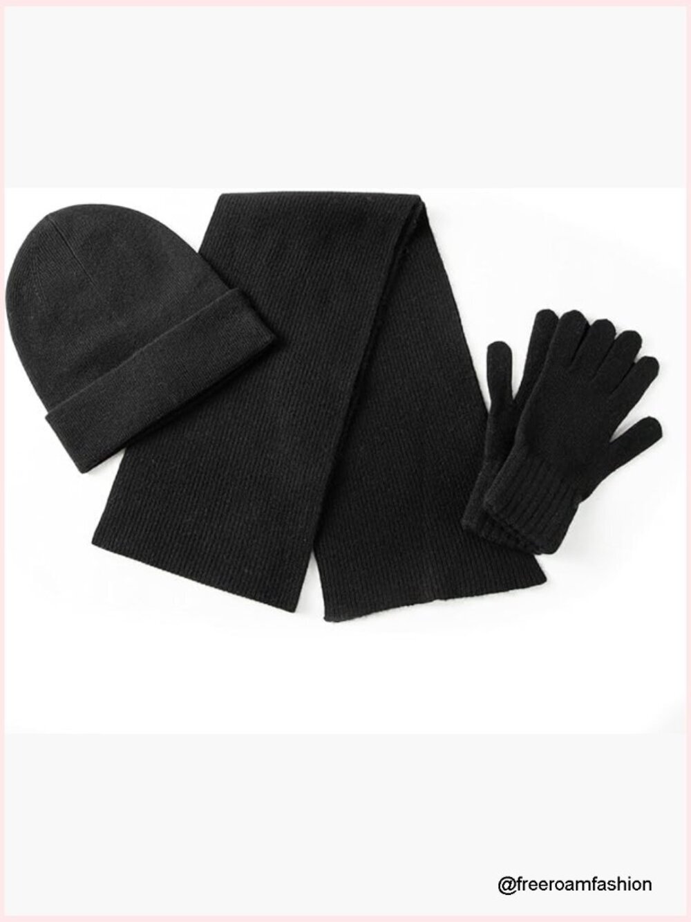 Luxury Cashmere Wool Scarf Hat Gloves Set in Gift Box